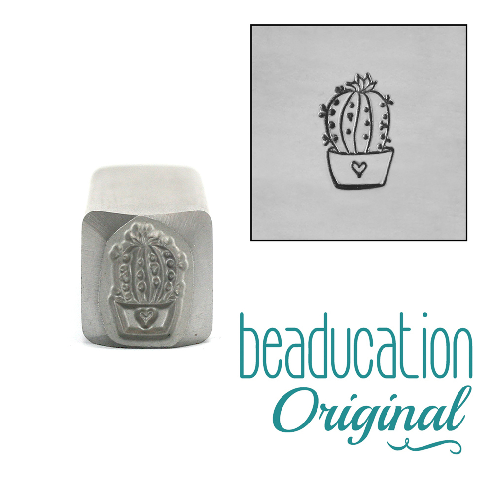 Four Succulants Small Cactus Succulent Metal Design Stamp - Beaducation Original